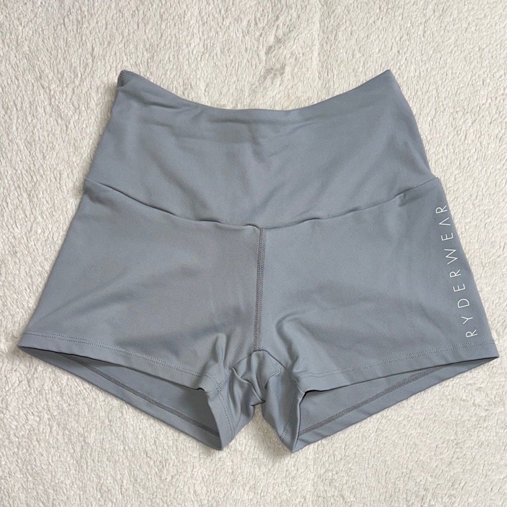 Ryderwear Scrunch Bum Light Grey High-Waisted Shorts, Size XS